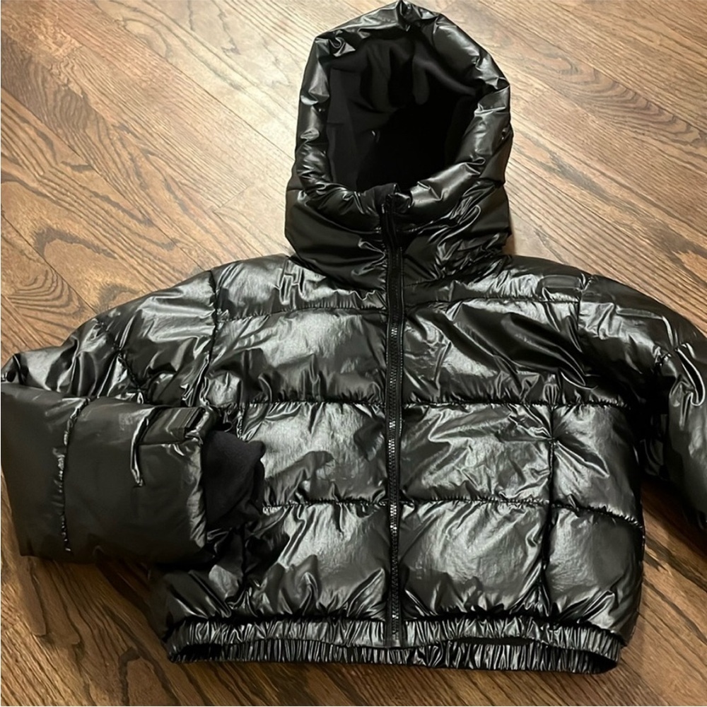 KIDS All in Motion Shiny Black Kids Puffer Jacket Size large GIRLS 11/12